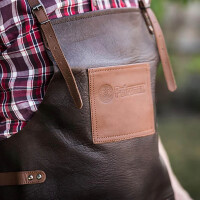 Tablier en cuir de buffle avec tour de cou