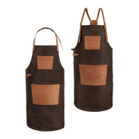 Tablier en cuir de buffle avec tour de cou