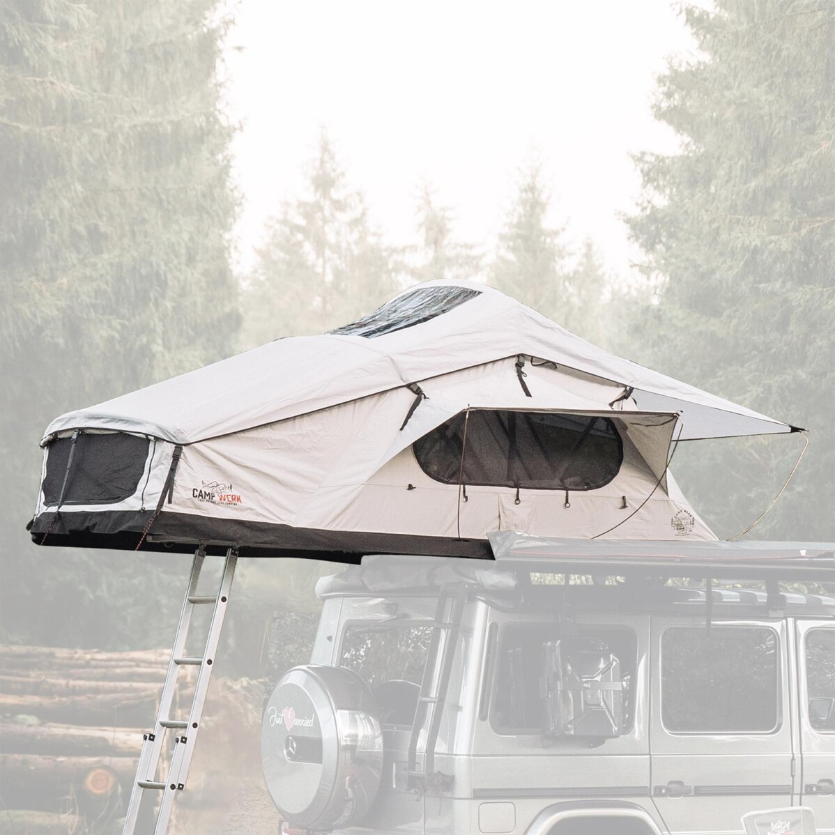 Adventure 165 Tente de toit gris incl. filet de rangement