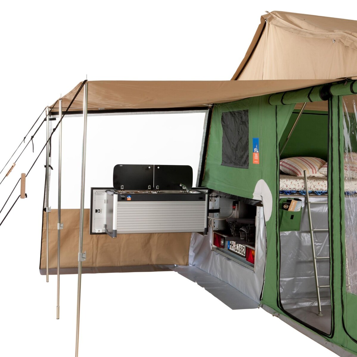 Erker de cuisine avec voile dombrage - acier inoxydable - UMBER